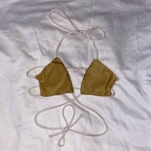 Nalu swimwear gold strappy bikini top size XS